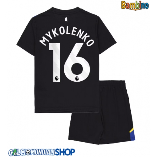 Maglie da calcio Everton Vitaliy Mykolenko #16 Terza Maglia Bambino 2025-26 Manica Corta + Pantaloni corti)